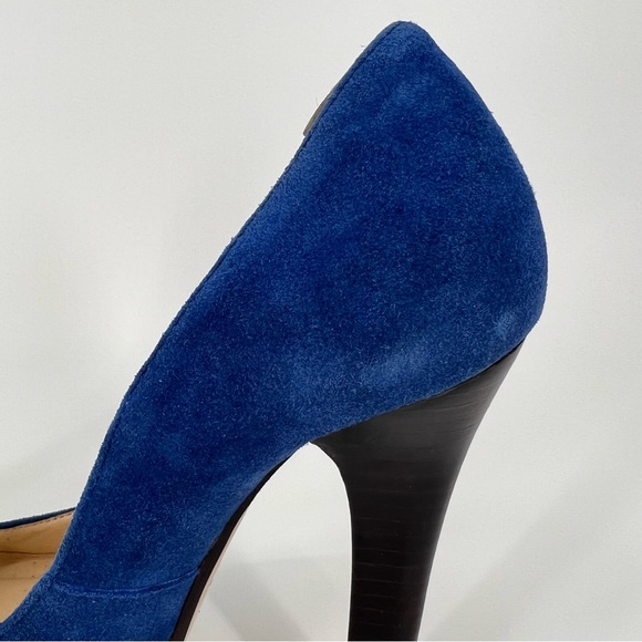 N.Y.L.A blue Jacie shoe high heel size 6.5 leather upper - Picture 9 of 10